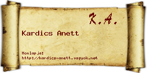 Kardics Anett névjegykártya