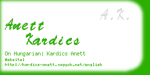 anett kardics business card
